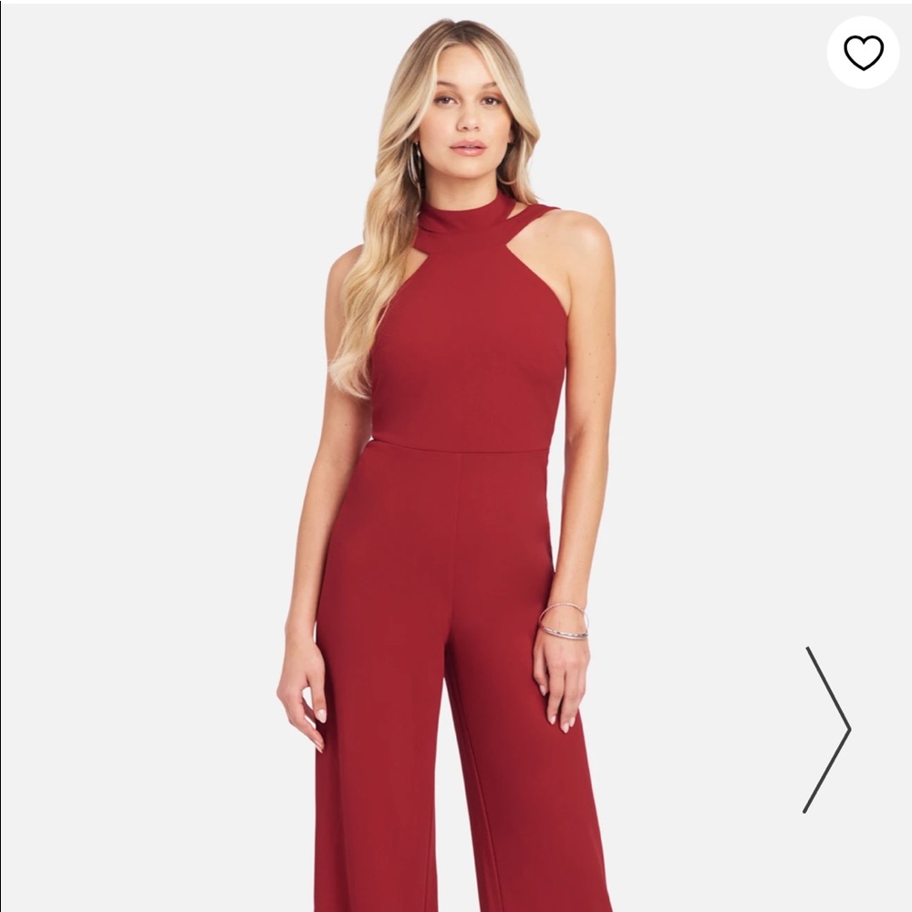 ❤️NWOT❤️ BEBE Red Halter Jumpsuit